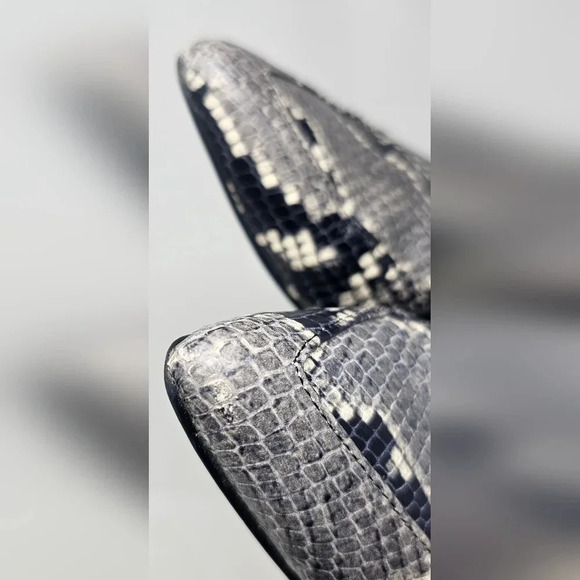 Marc Fisher ZURRI2 Point Toe Leather Snakeskin Print Loafers Size 8.5M - Picture 4 of 16